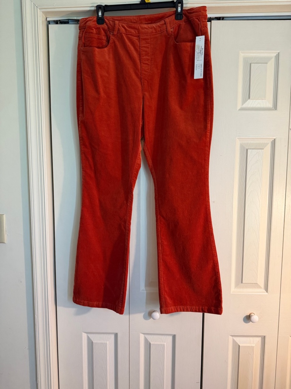 Tribal Women's Burnt Orange Corduroy Flare Jeans